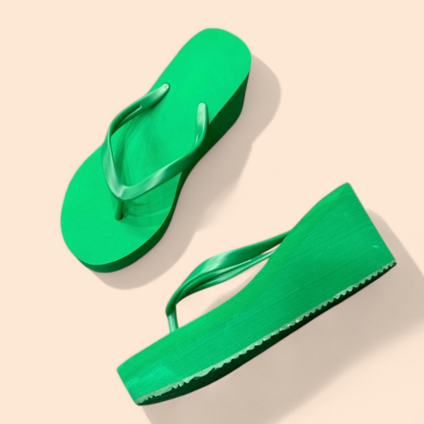 Chanclas con Plataforma Verdes Verde Ola