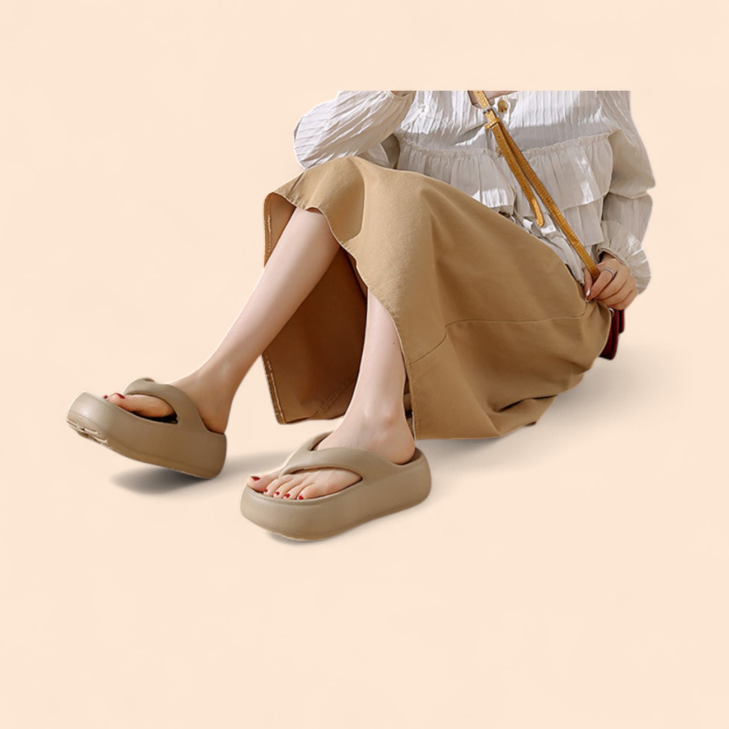 Chanclas Plataforma Beige Beige Zen