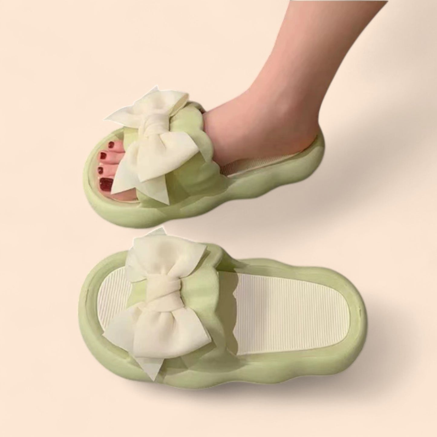 Chanclas con Plataforma Verdes Verde Lazo