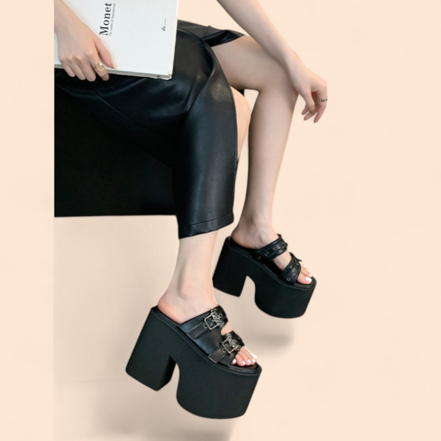 Sandalias Goticas Negra Cementerio