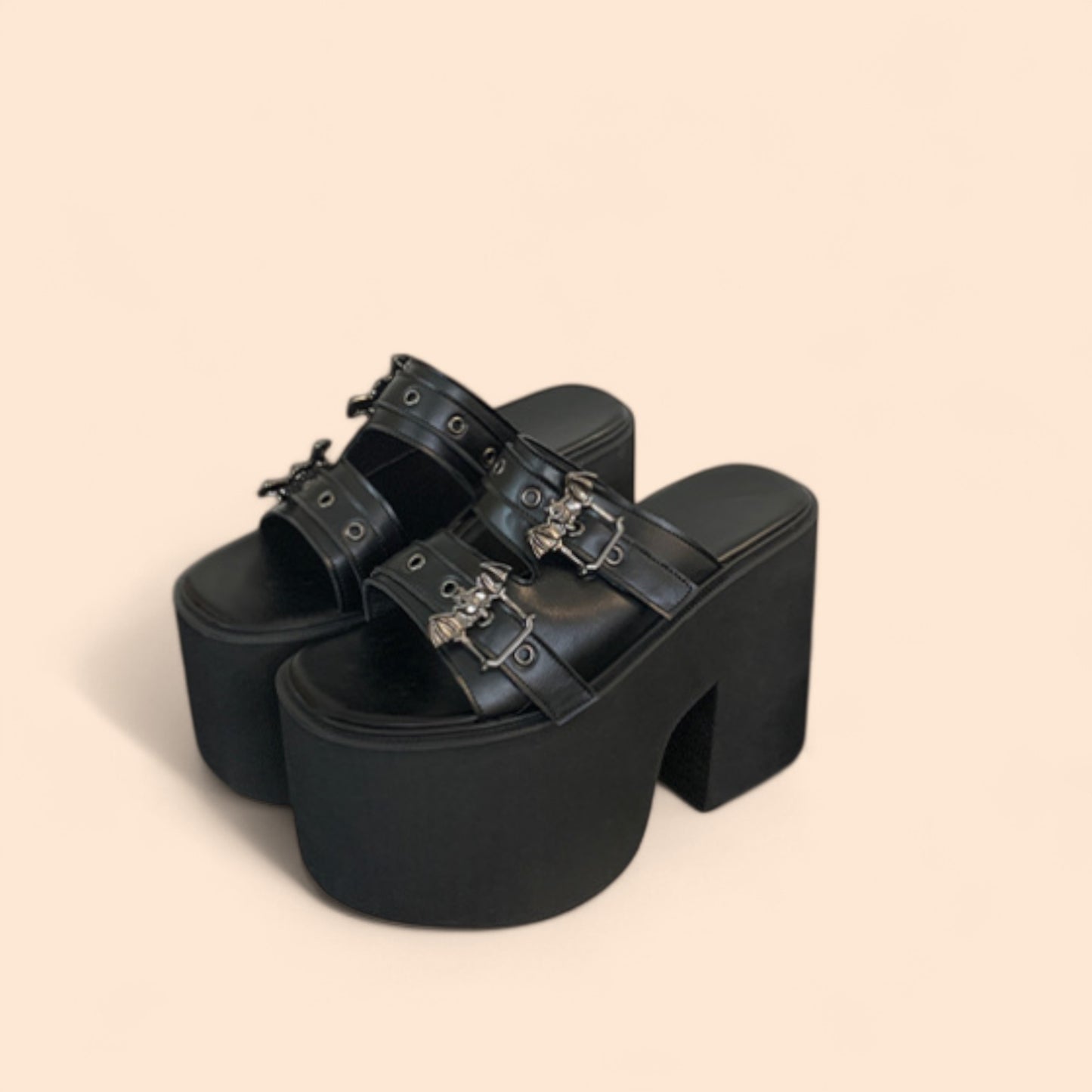 Sandalias Goticas Negra Cementerio