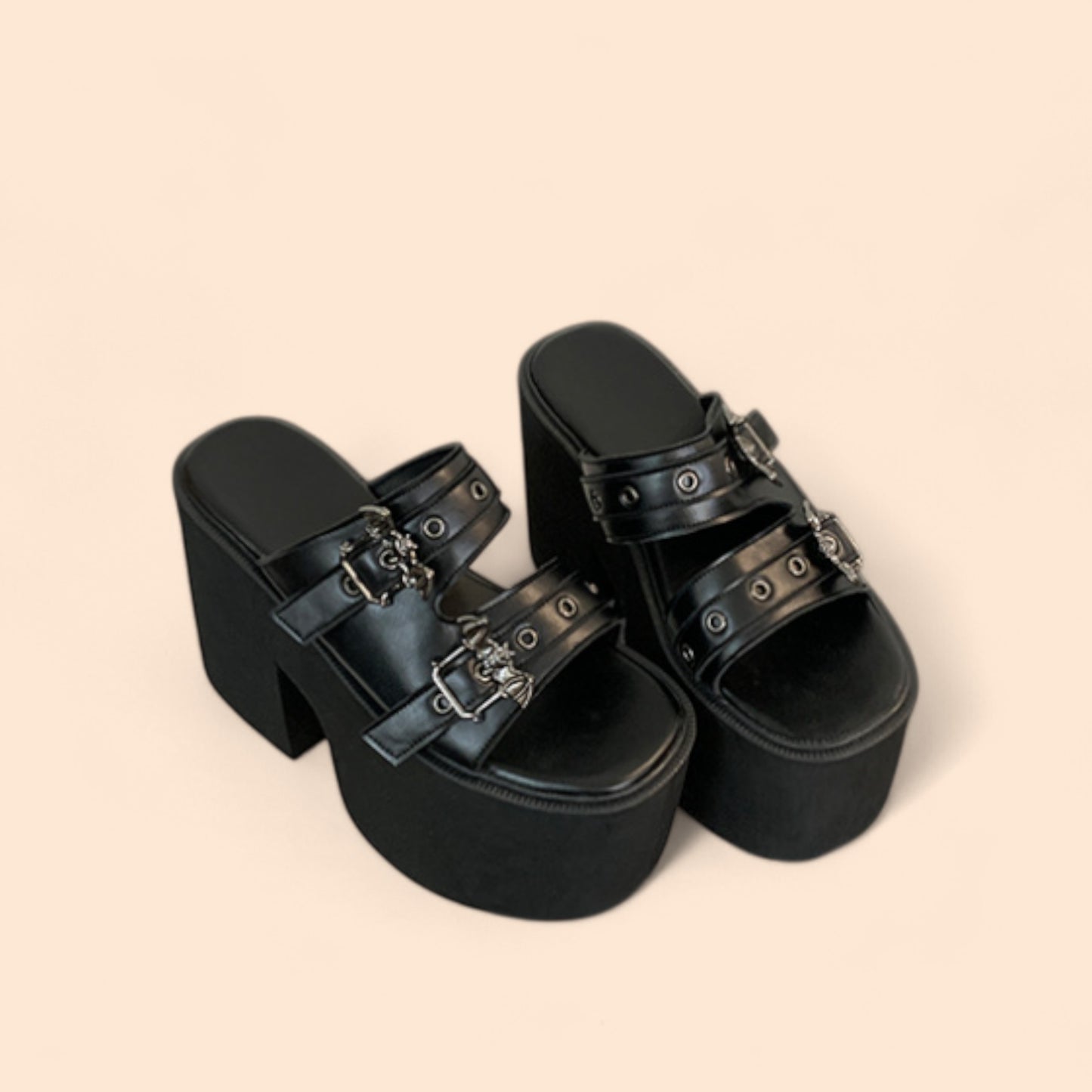 Sandalias Goticas Negra Cementerio