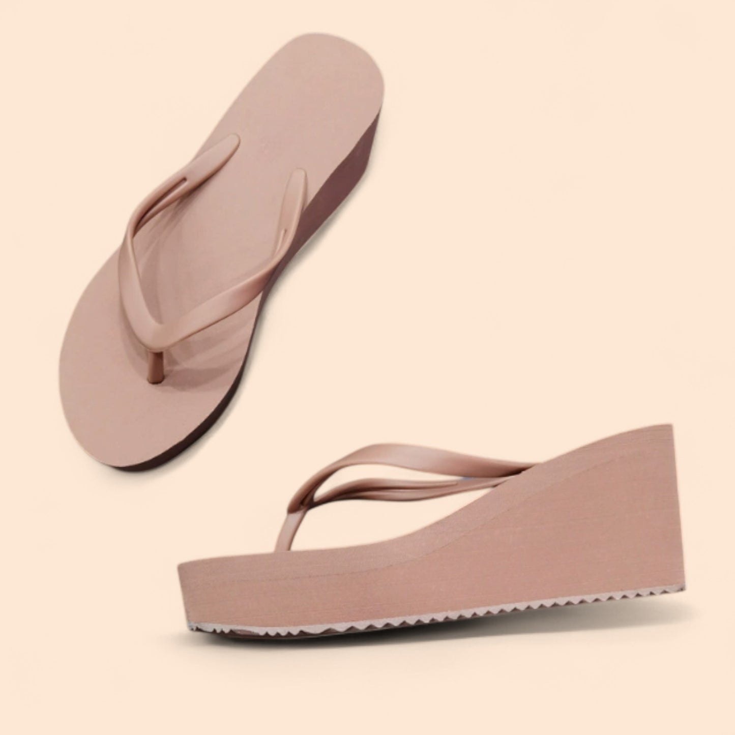 Chanclas Marrones Plataforma Sombra Natural