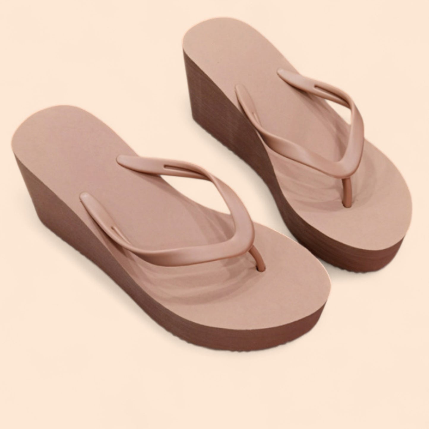 Chanclas Marrones Plataforma Sombra Natural