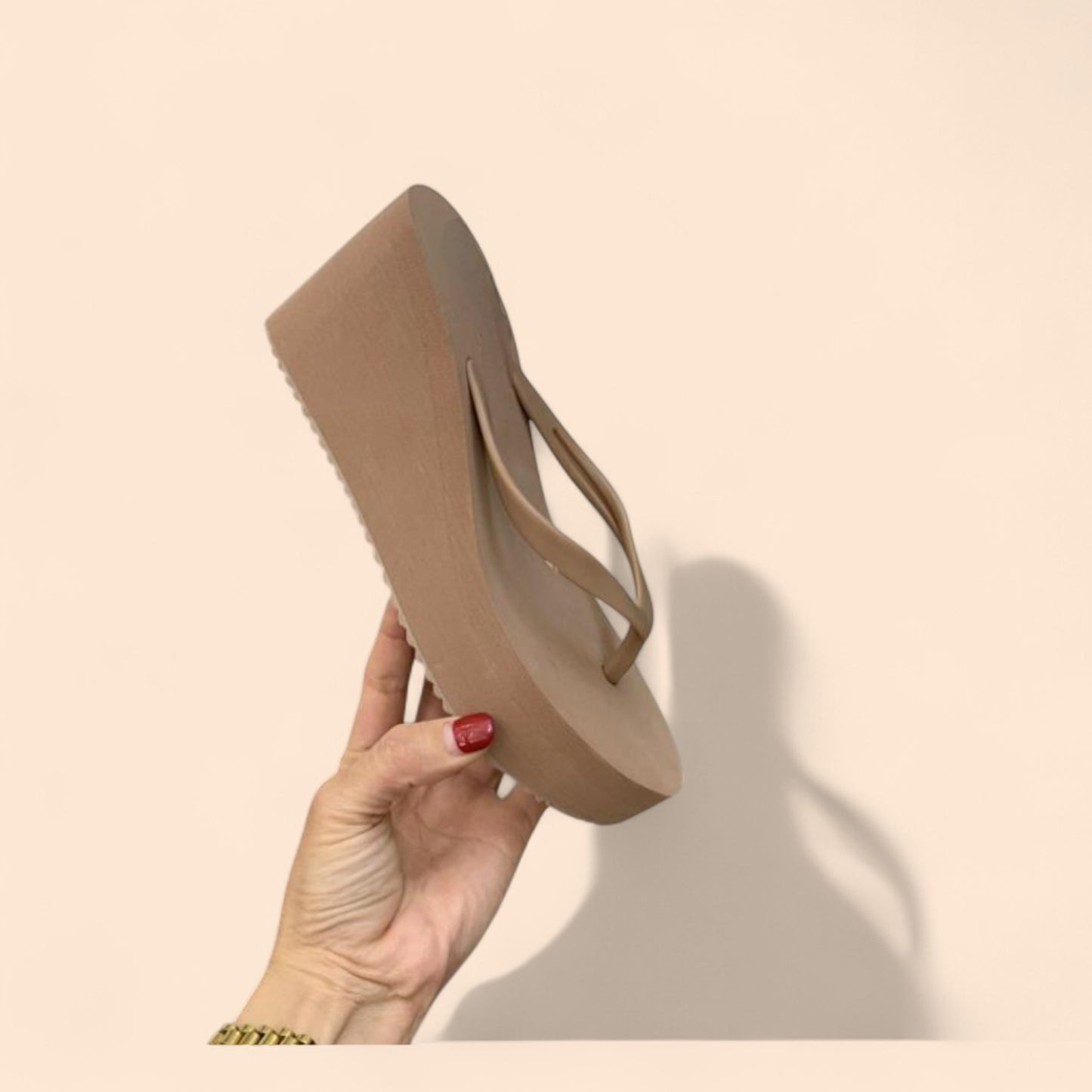 Chanclas Marrones Plataforma Sombra Natural