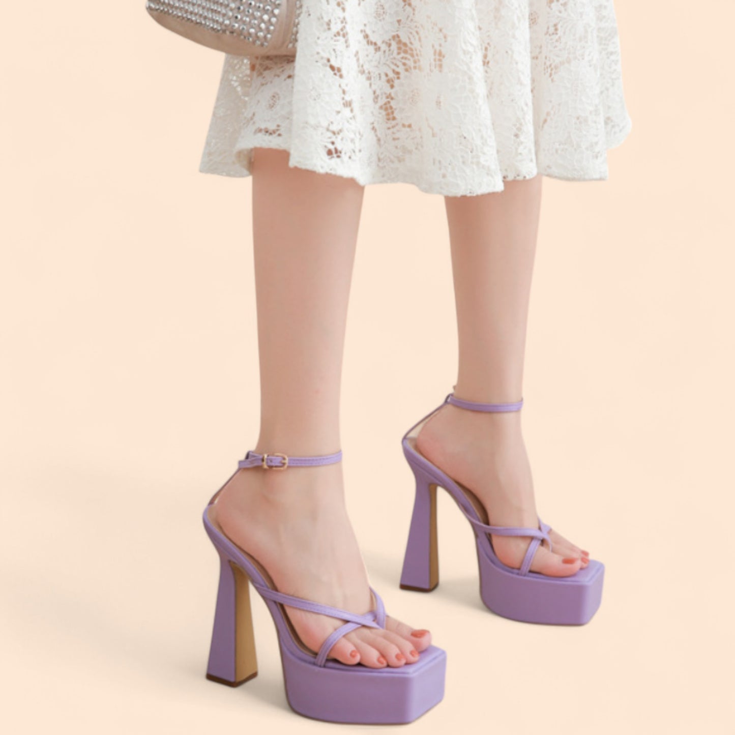 Sandalias Moradas Plataforma Elyra