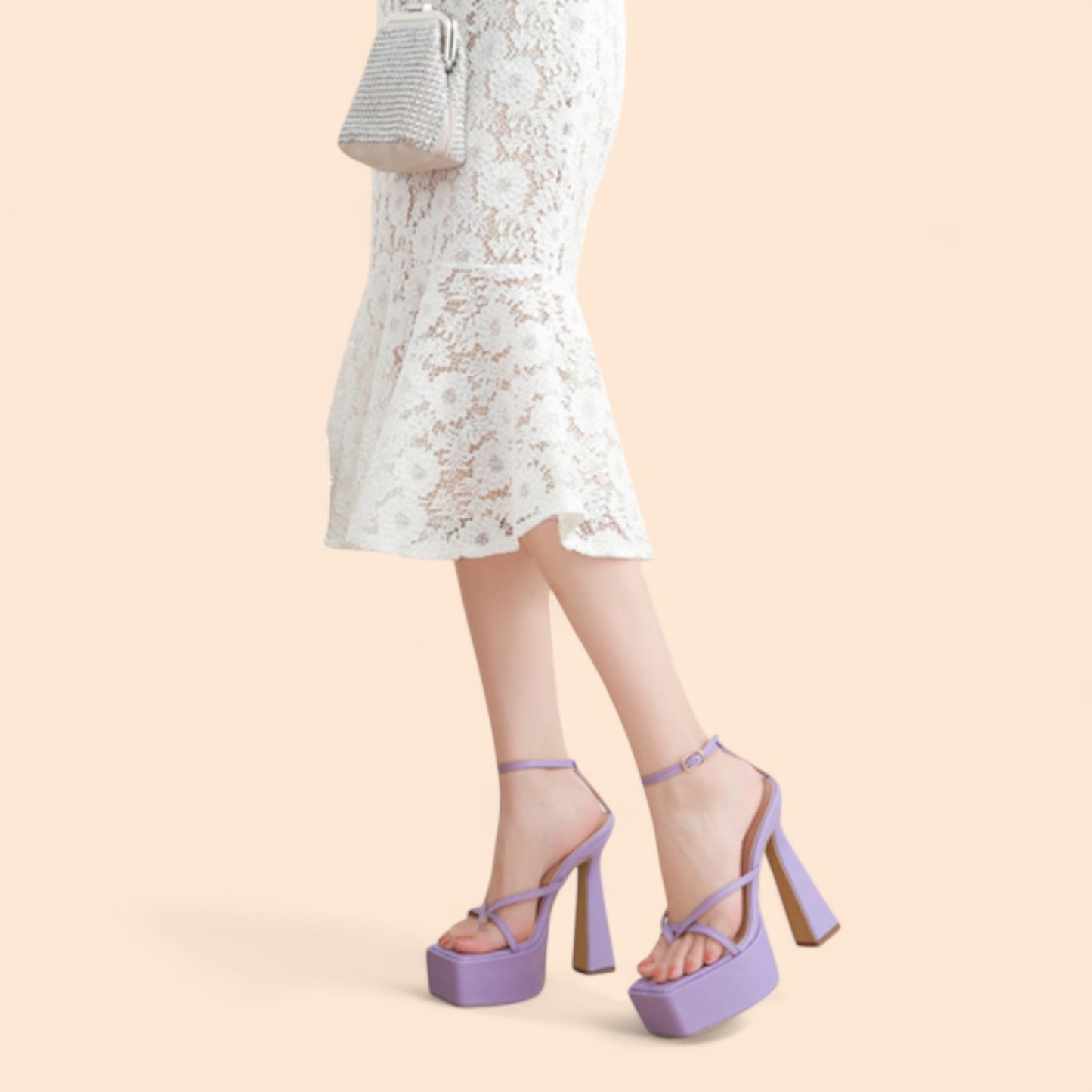 Sandalias Moradas Plataforma Elyra