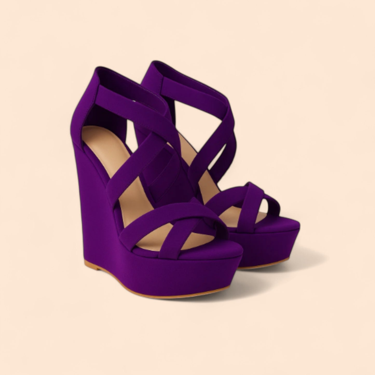 Sandalias Moradas Plataforma Elevanna