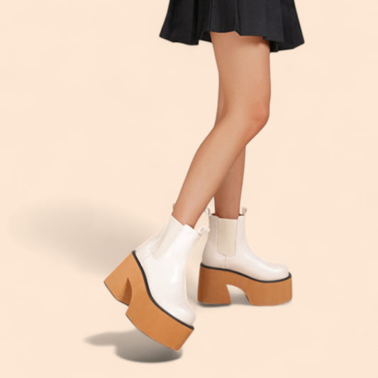 Botines Blancos Plataforma Altiva
