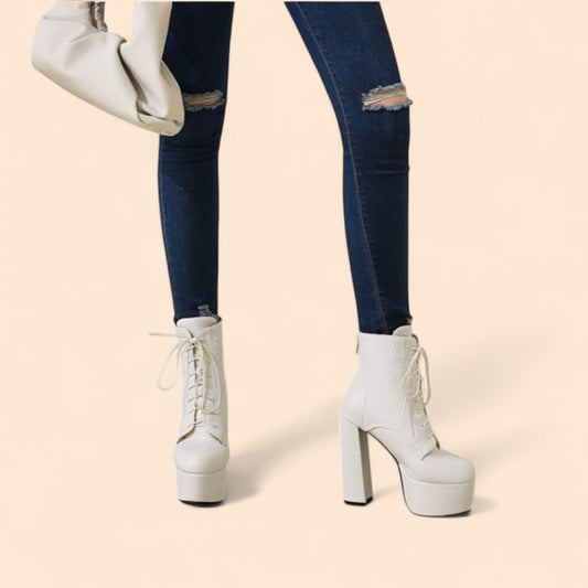 Botines Blancos Plataforma Nuvia