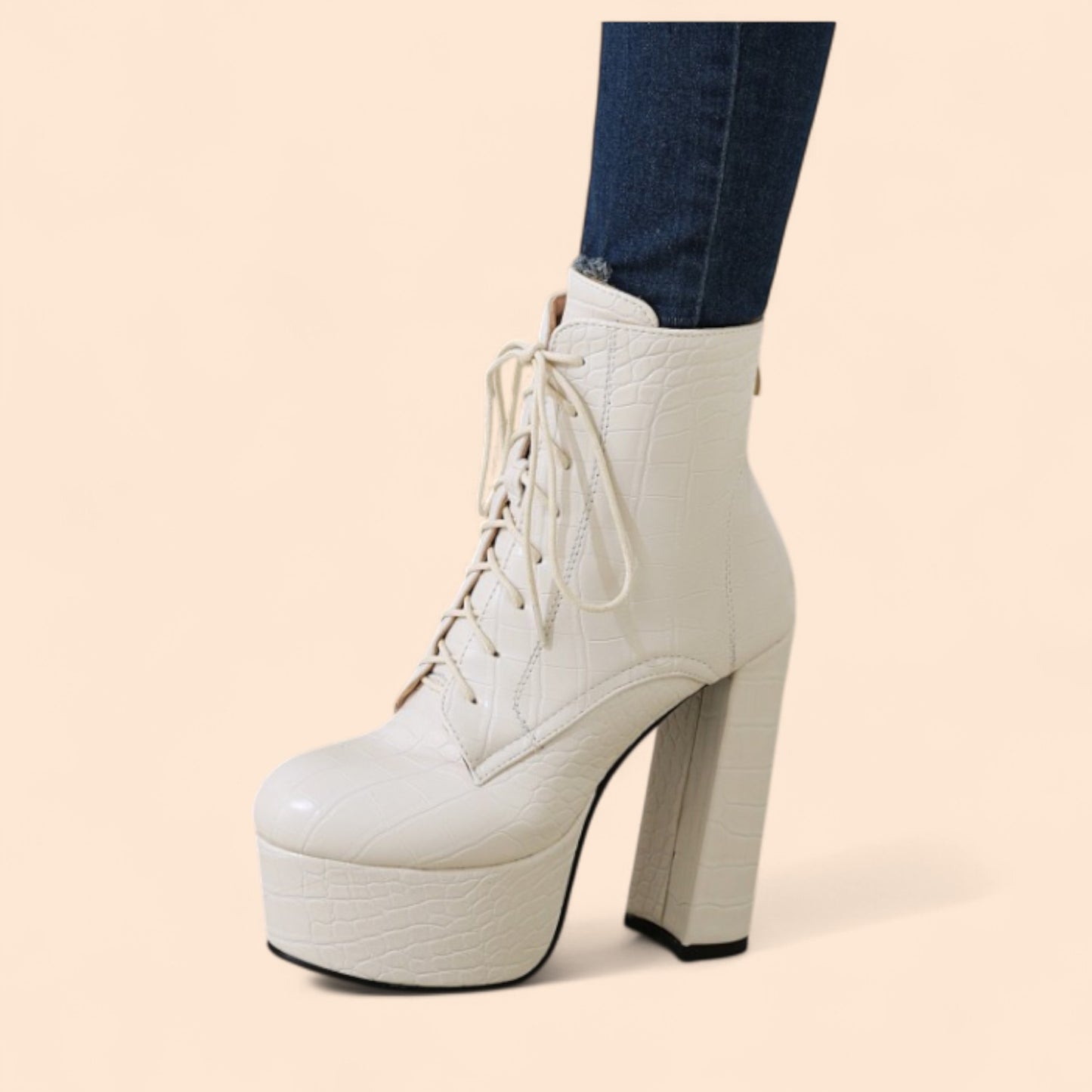 Botines Blancos Plataforma Nuvia
