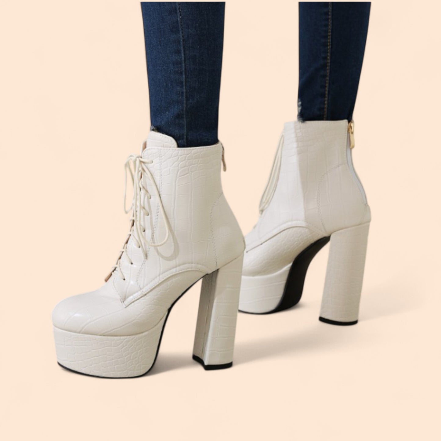 Botines Blancos Plataforma Nuvia