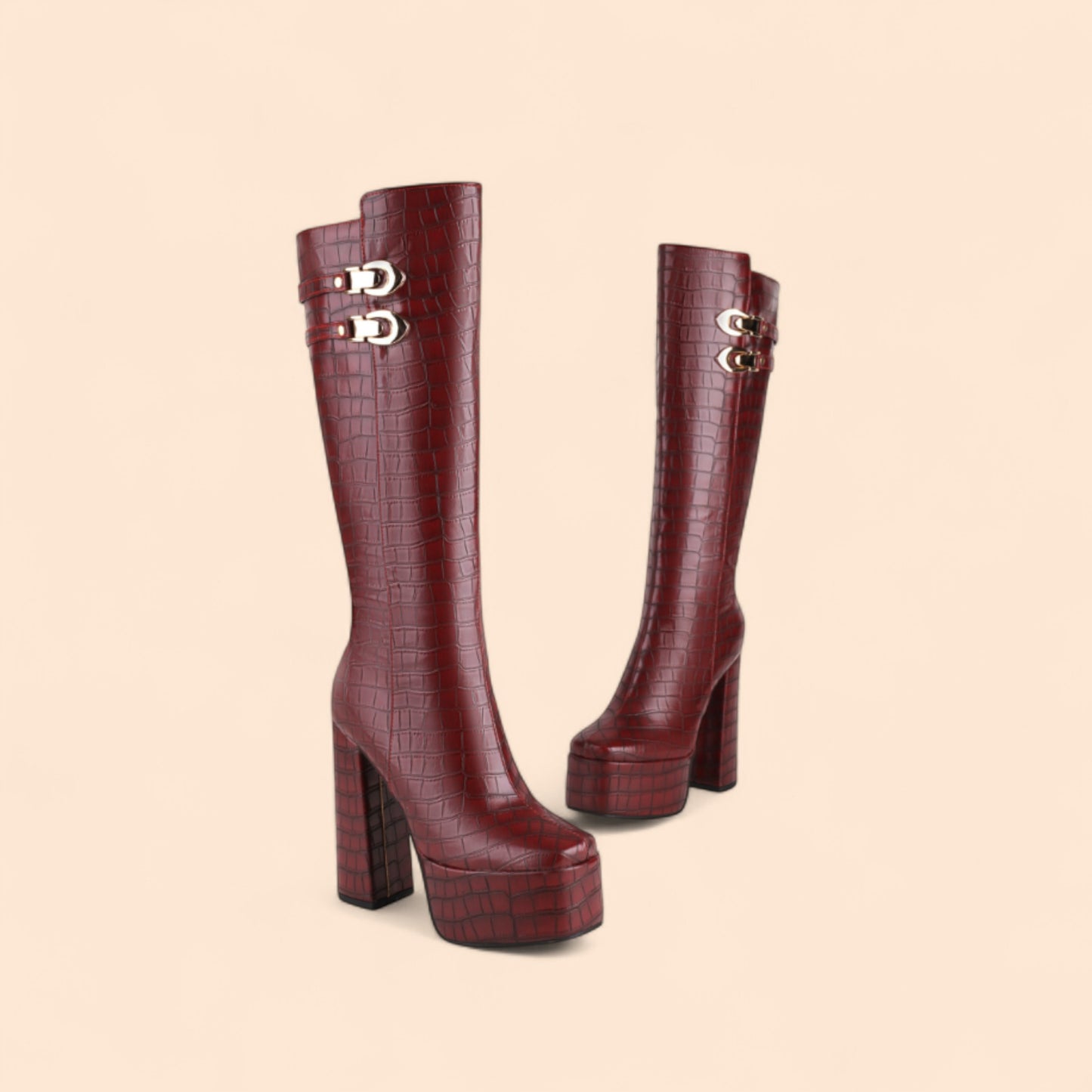 Botas Rojas con Plataforma Granata