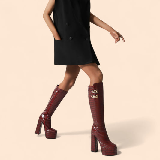 Botas Rojas con Plataforma Granata