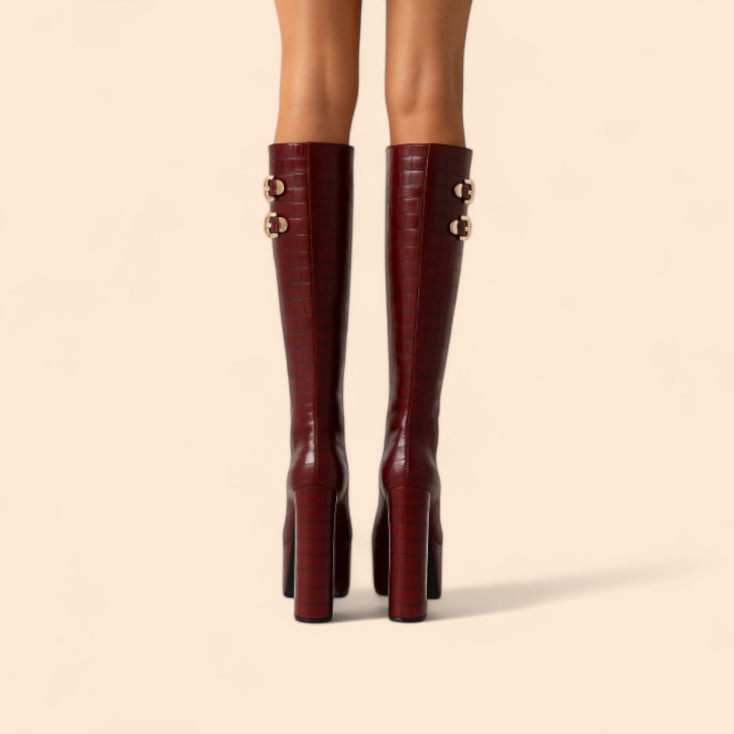 Botas Rojas con Plataforma Granata