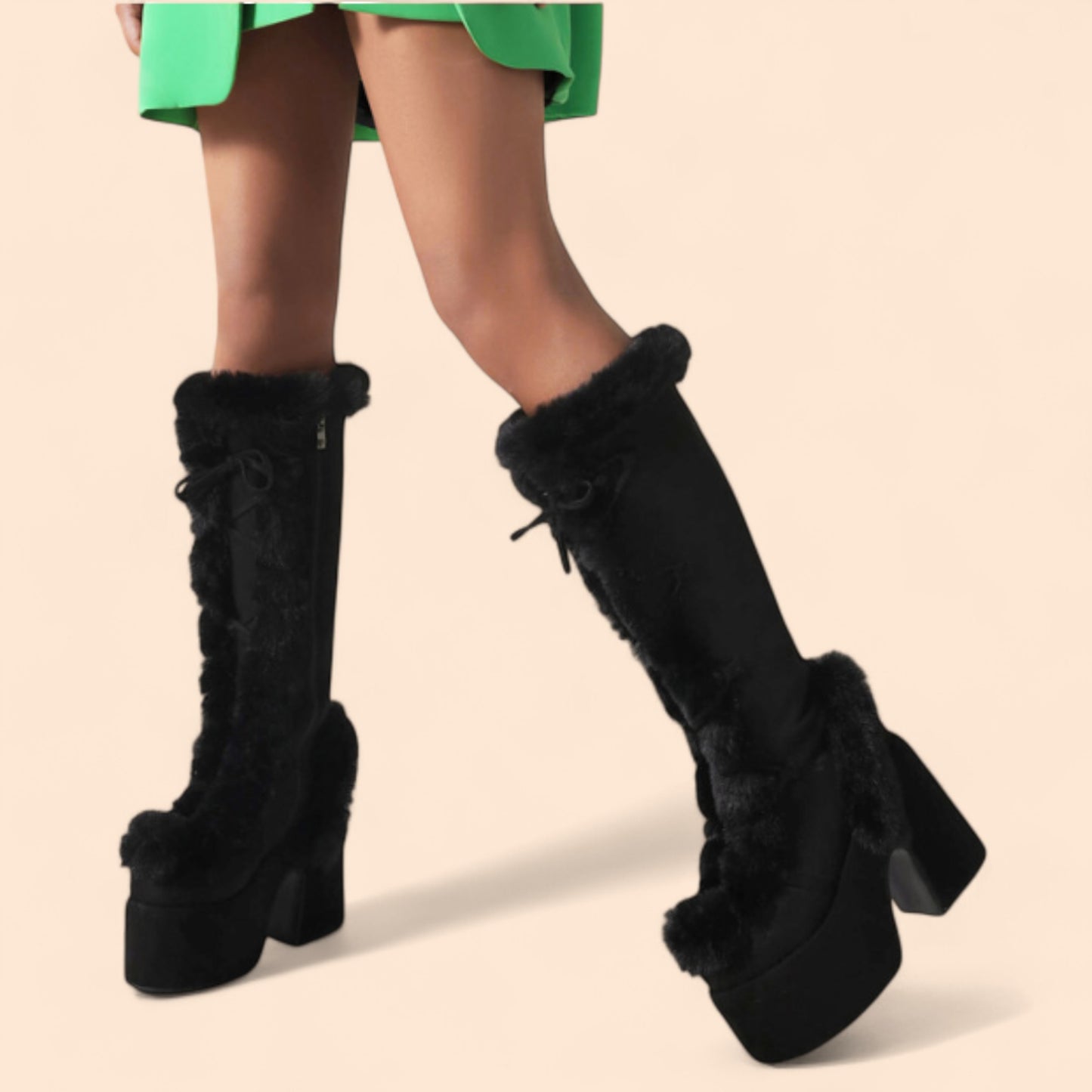 Botas Negras Plataforma Winter Glam