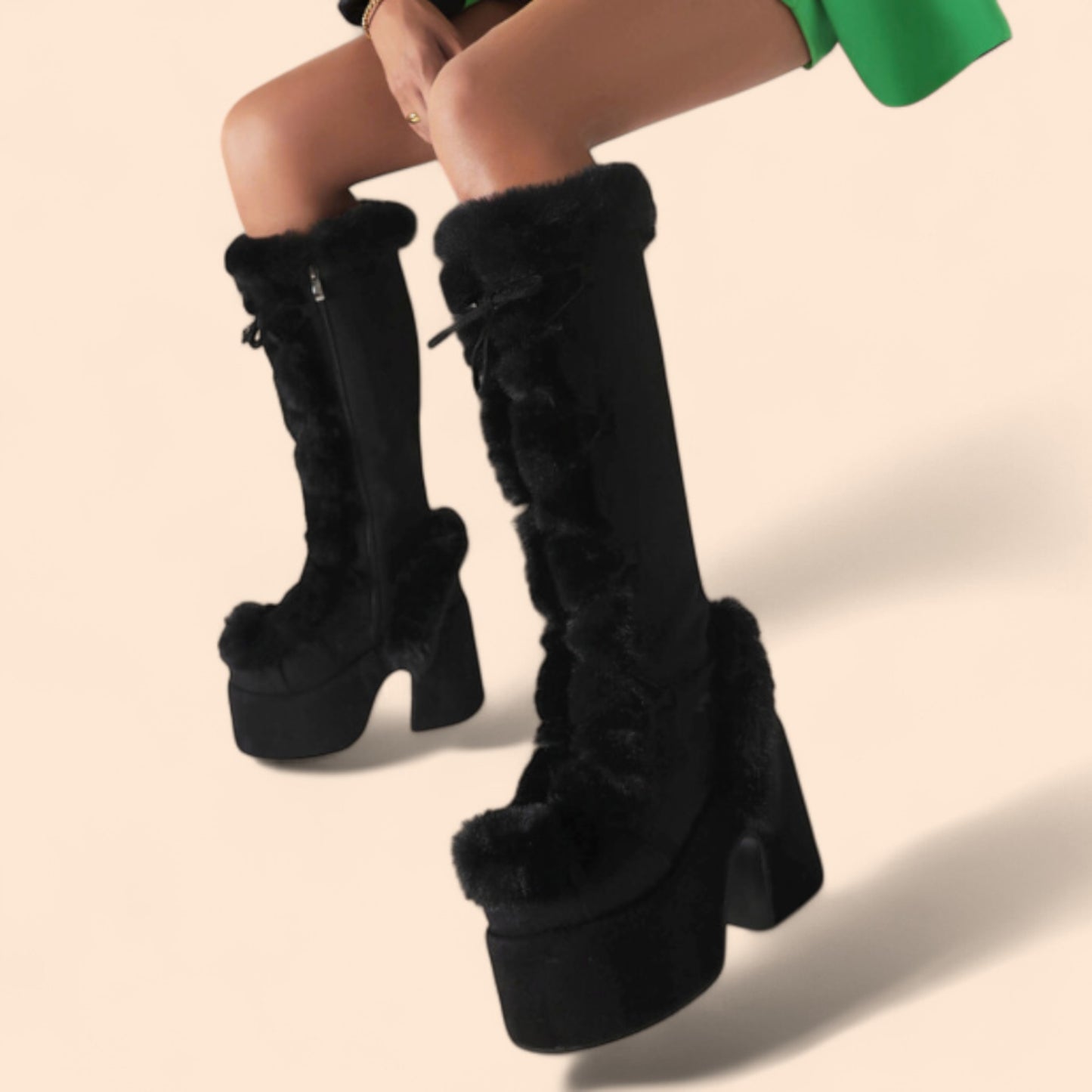 Botas Negras Plataforma Winter Glam
