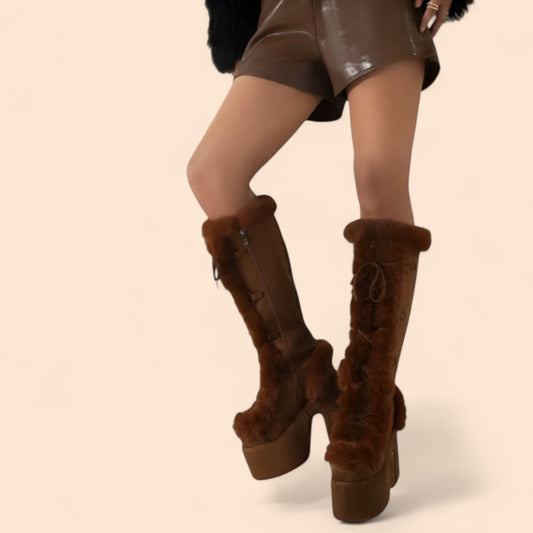 Botas Marrones Plataforma Winter Glam