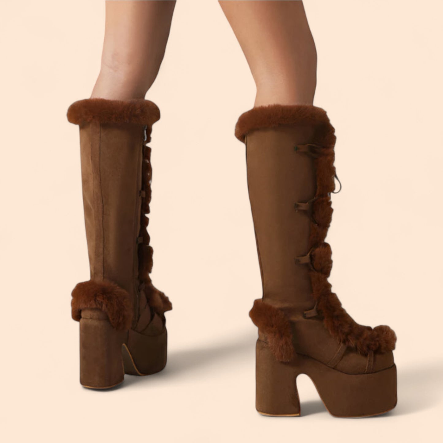 Botas Marrones Plataforma Winter Glam