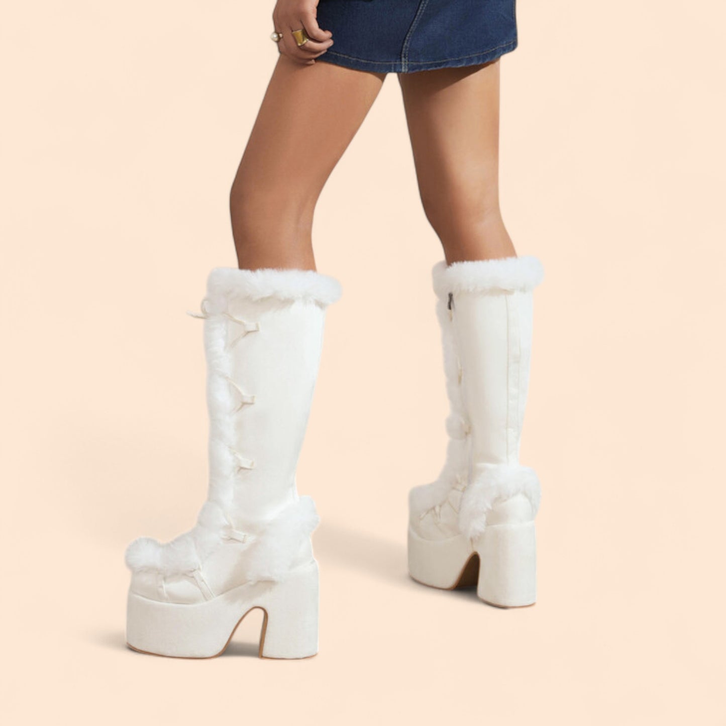 Botas Blancas Plataforma Winter Glam