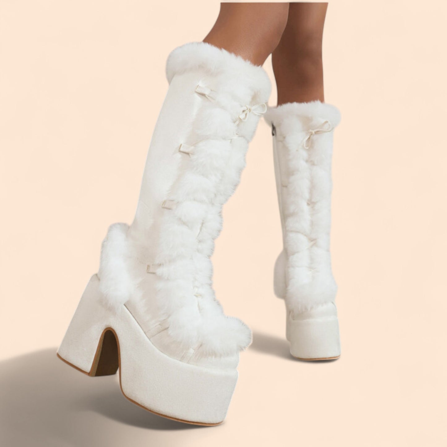 Botas Blancas Plataforma Winter Glam