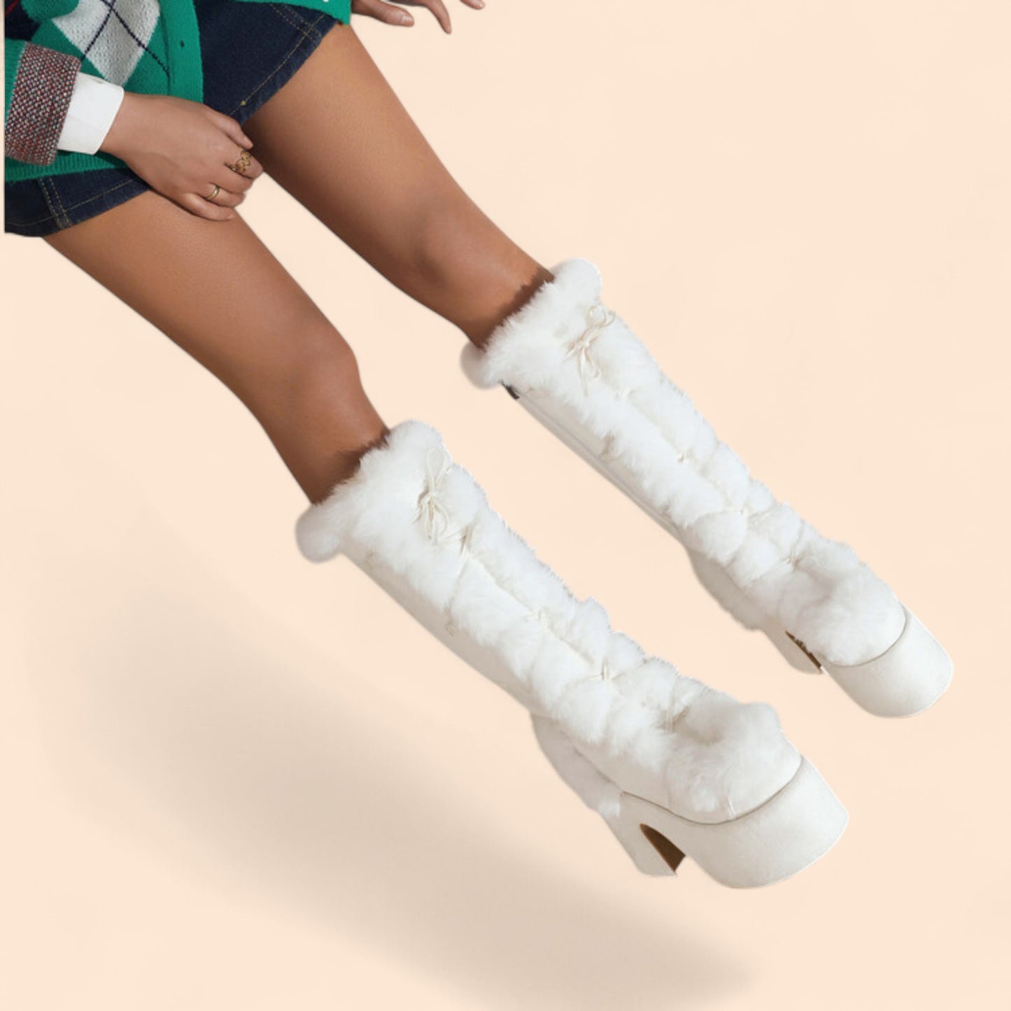 Botas Blancas Plataforma Winter Glam