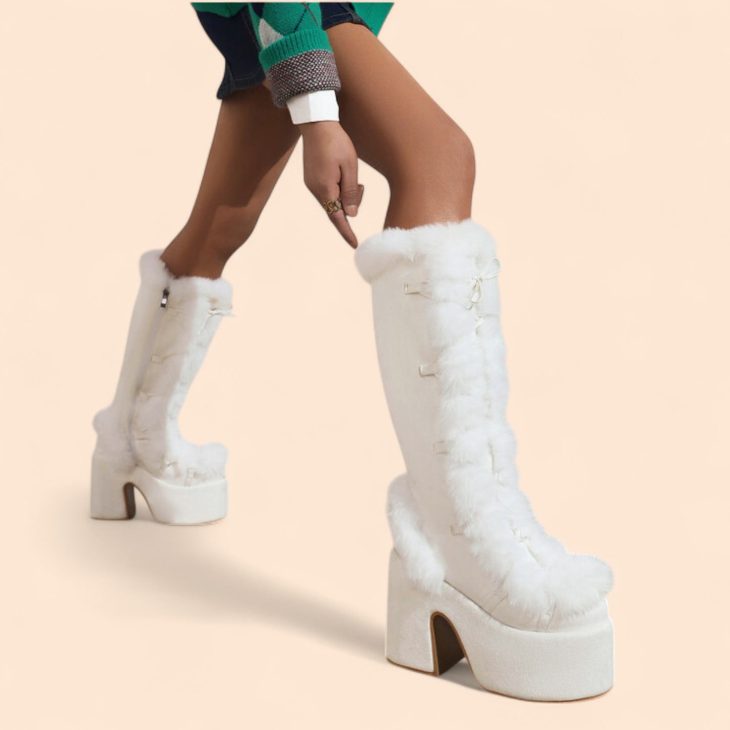 Botas Blancas Plataforma Winter Glam
