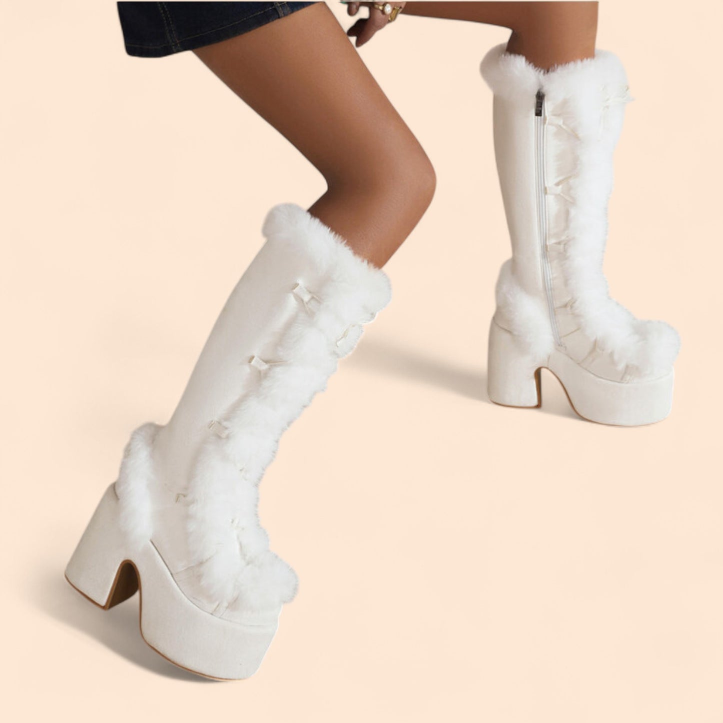 Botas Blancas Plataforma Winter Glam