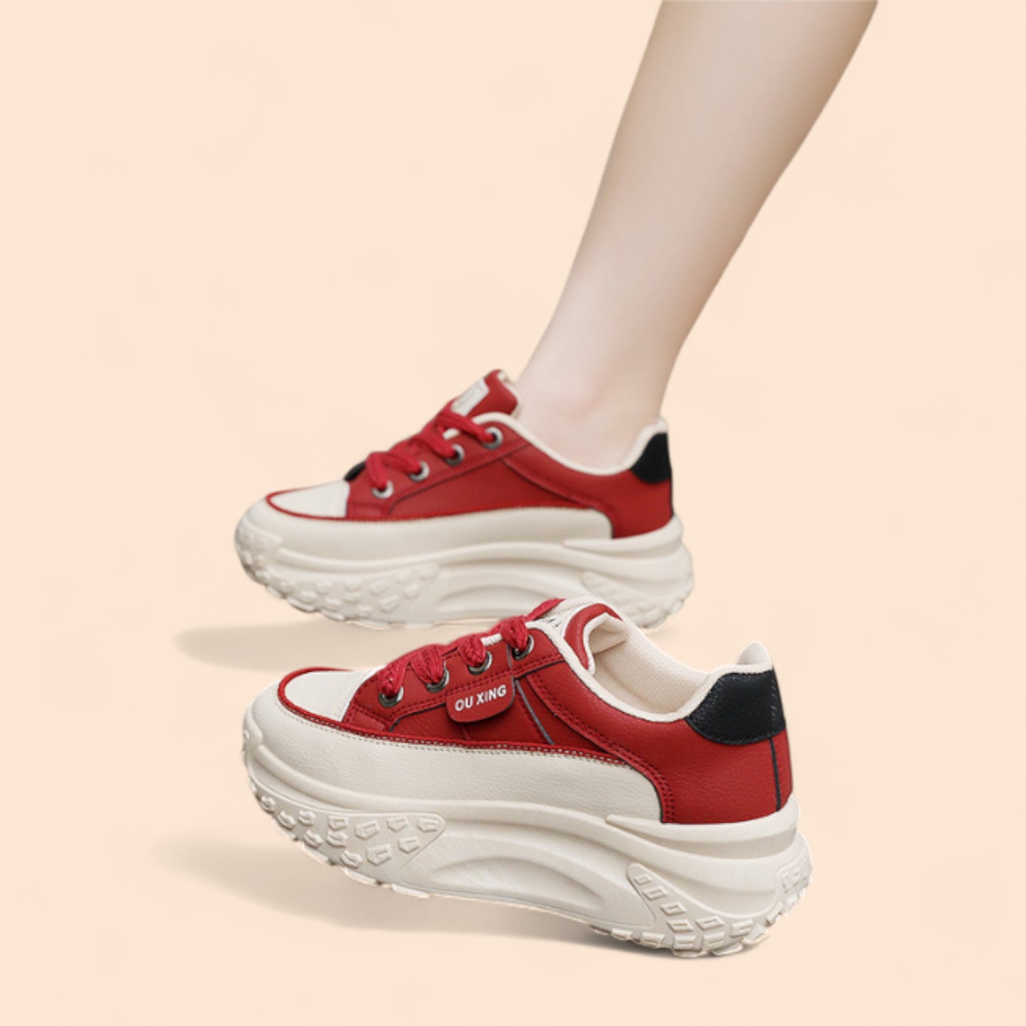 Zapatillas Rojas Mujer Plataforma Extremo Motion