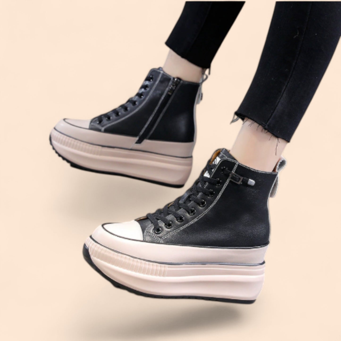 Zapatillas Negras Con Plataforma Altitud