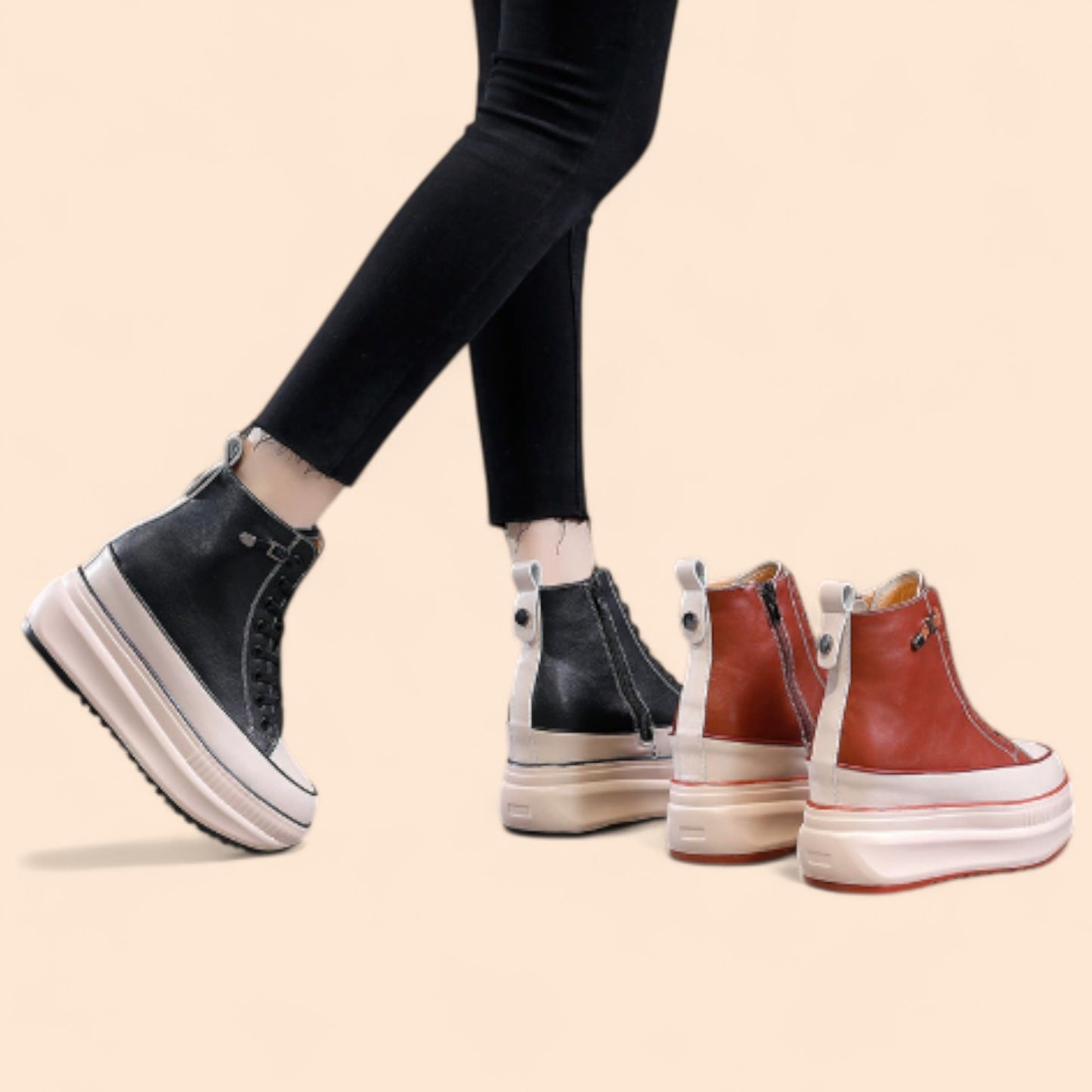 Zapatillas Negras Con Plataforma Altitud