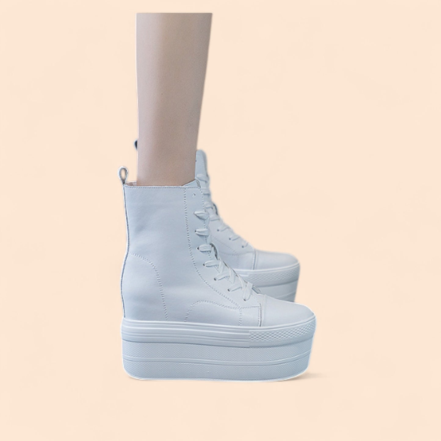 Zapatillas Blancas Plataforma Ares