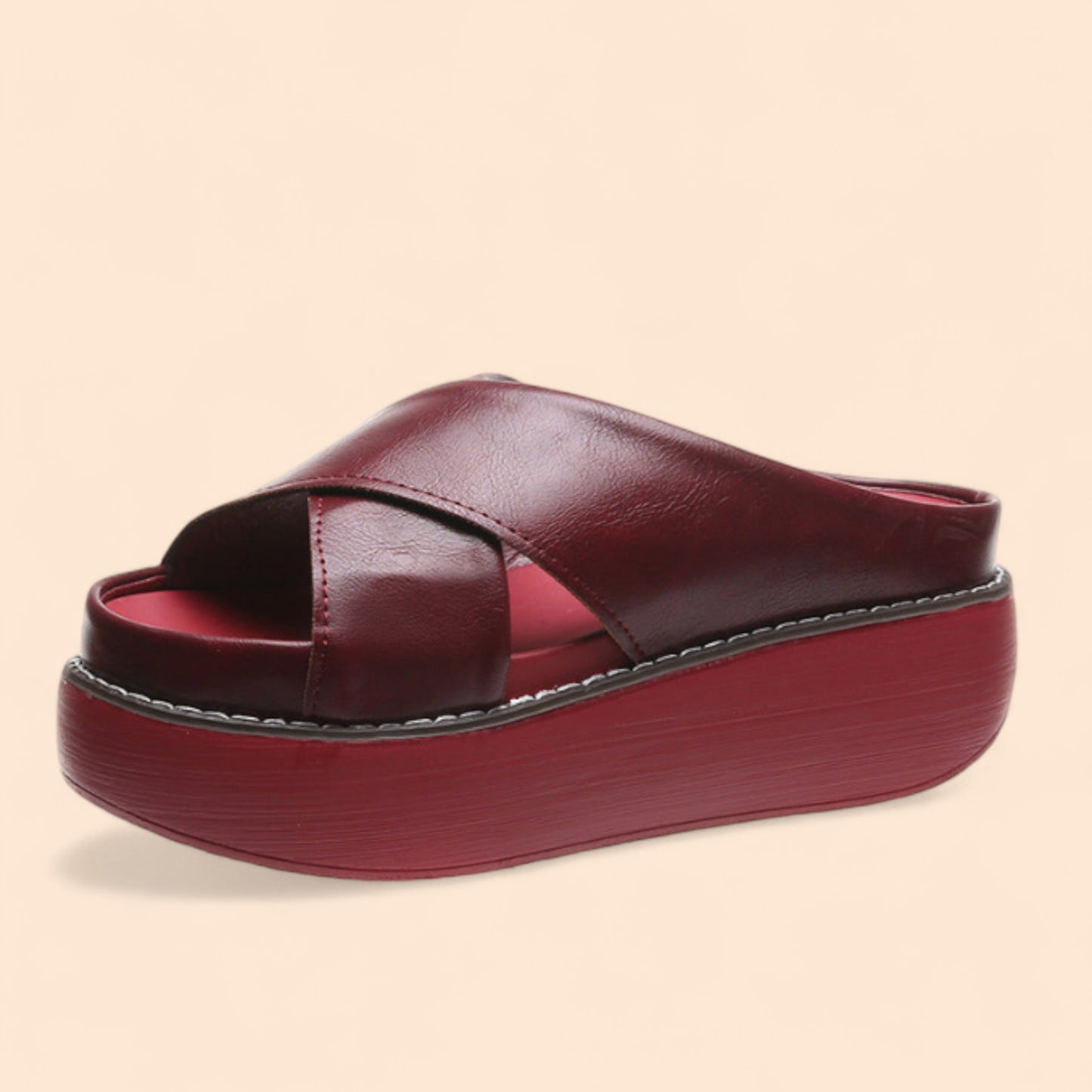 Chanclas Rojas Plataforma Altura Zen