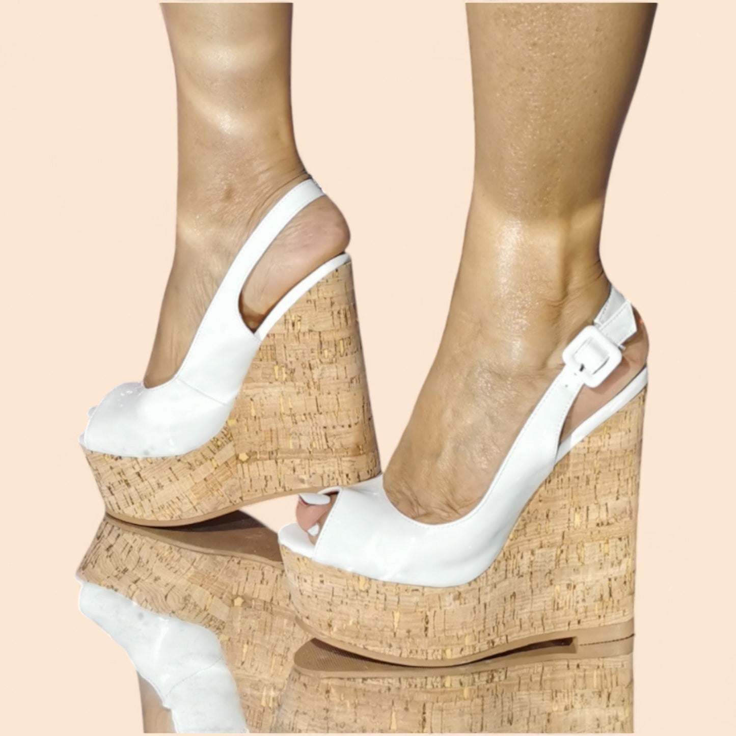 Sandalias Plataforma Blancas Linea Elegante
