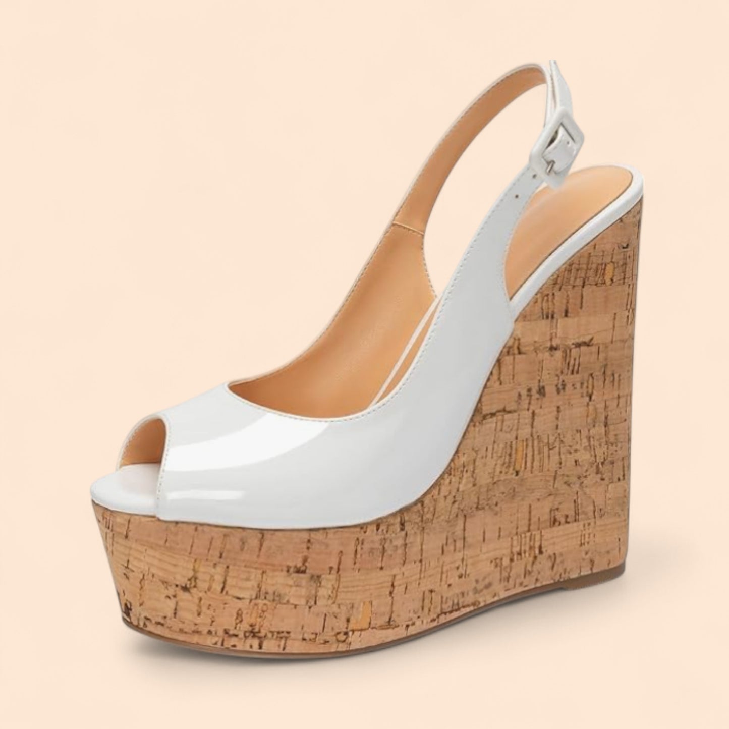 Sandalias Plataforma Blancas Linea Elegante
