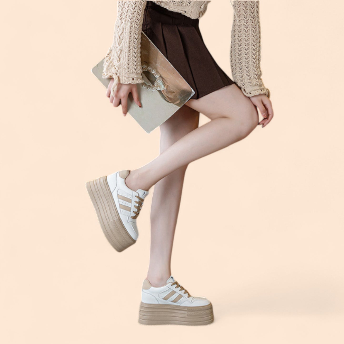 Zapatillas Beige Plataforma Mujer Euforia