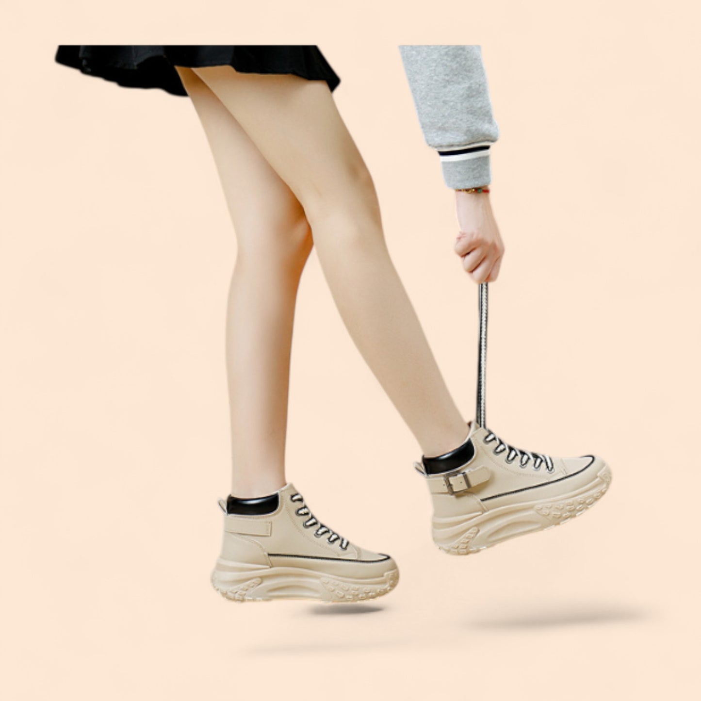 Zapatillas Beige Plataforma Mujer Épica