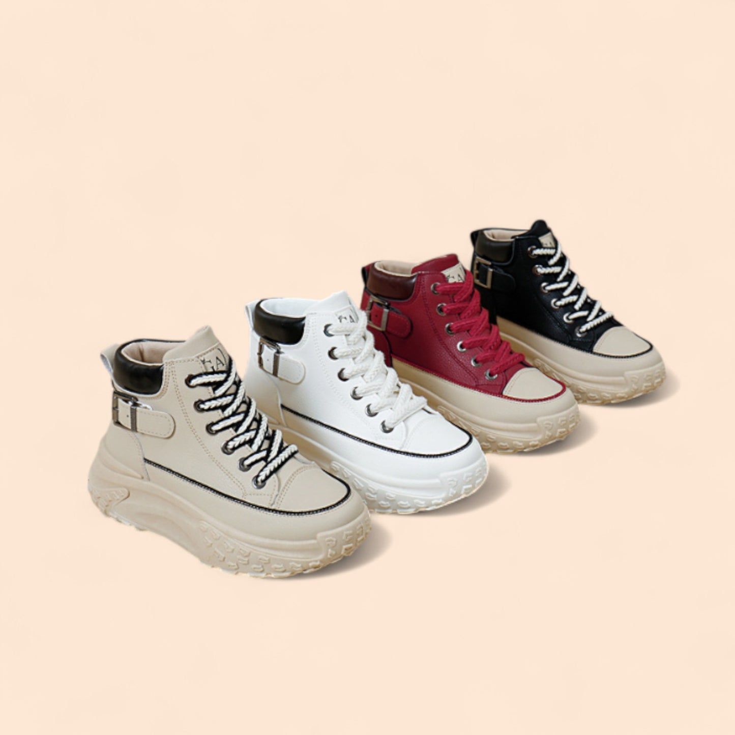 Zapatillas Rojas Mujer Plataforma Épica