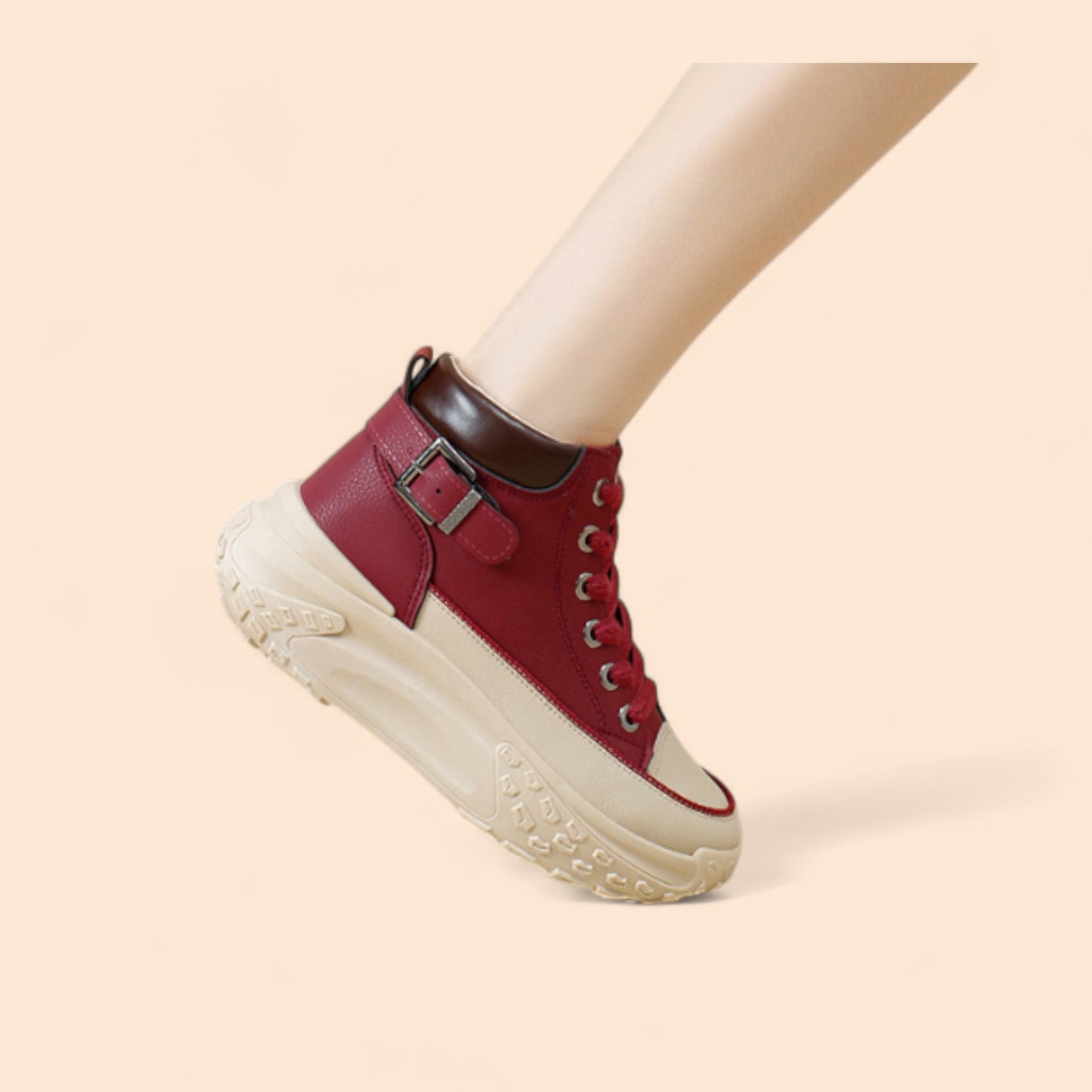 Zapatillas Rojas Mujer Plataforma Épica