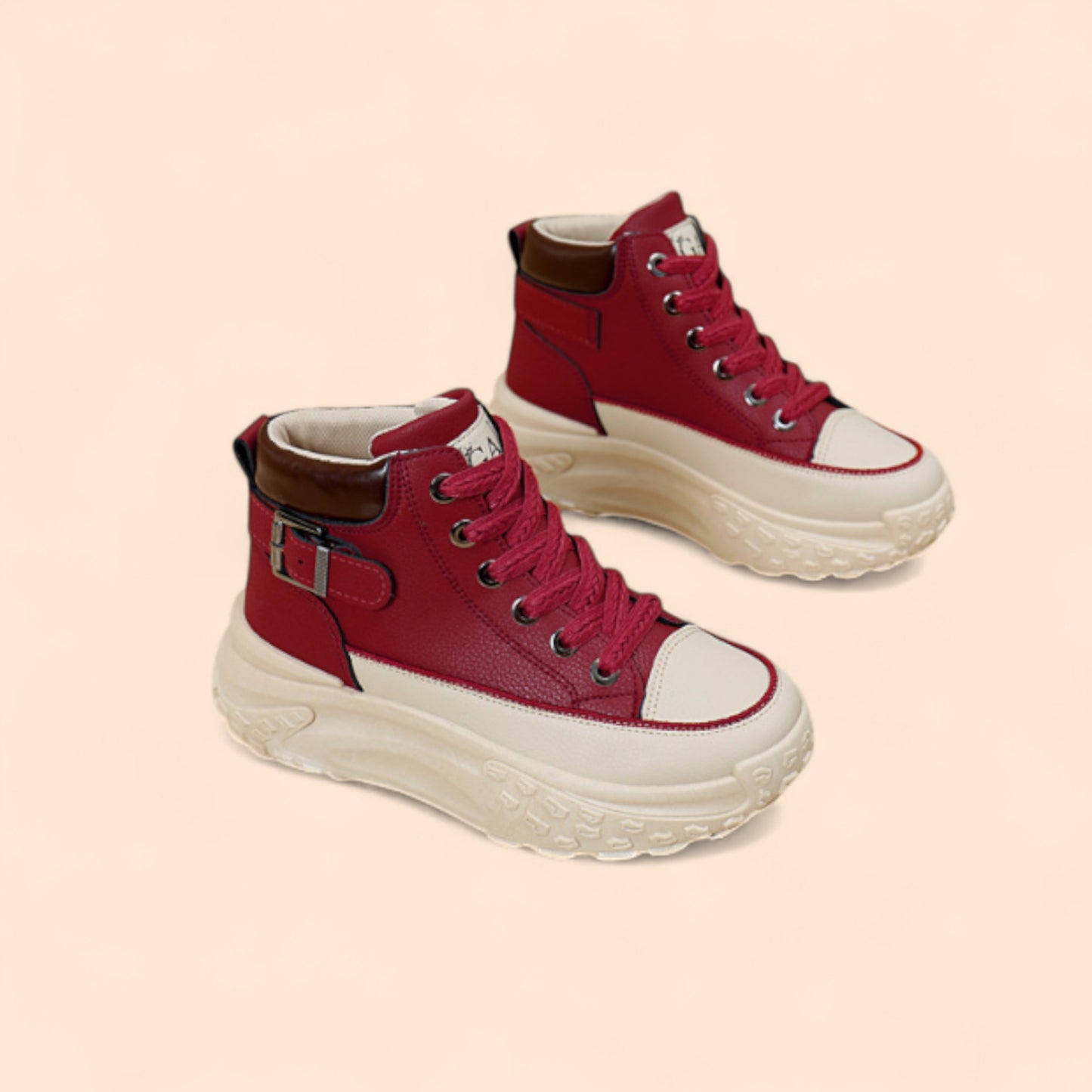 Zapatillas Rojas Mujer Plataforma Épica