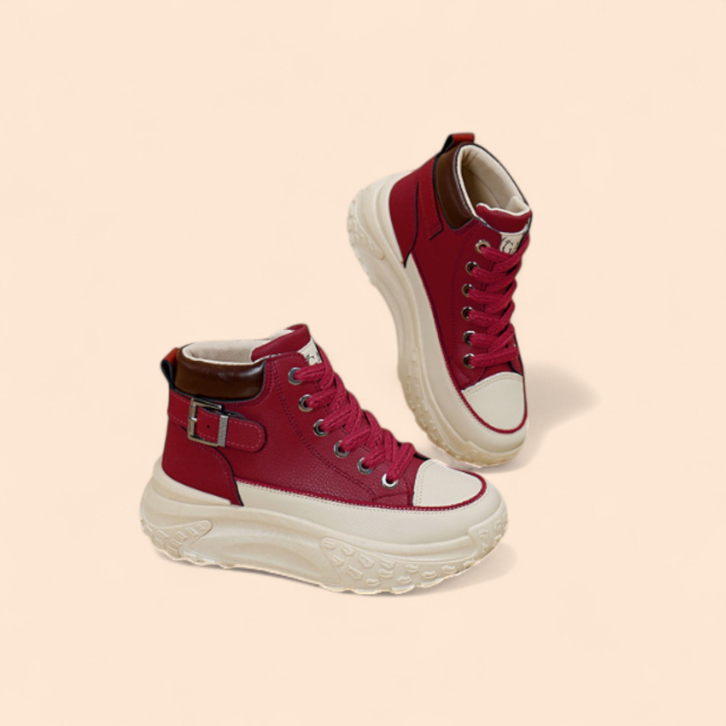 Zapatillas Rojas Mujer Plataforma Épica