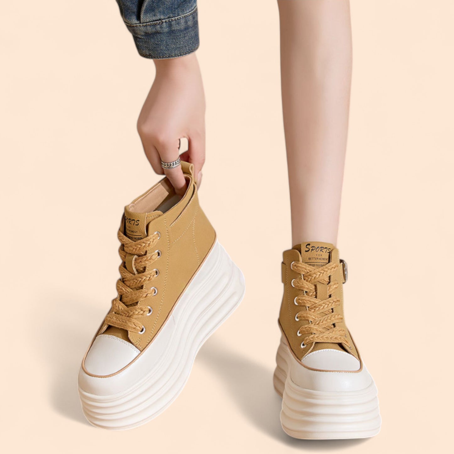 Zapatillas Beige Plataforma Eclipse