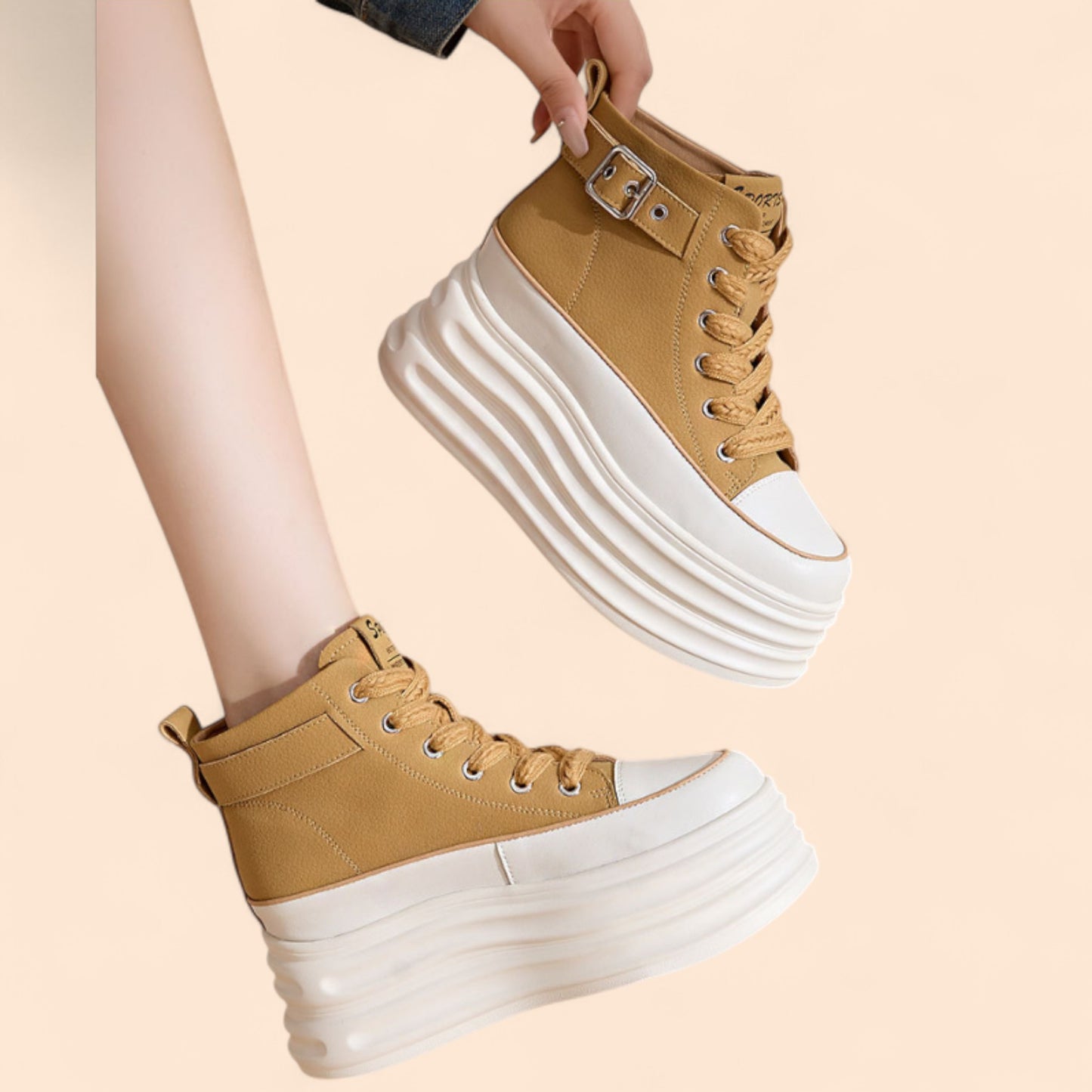Zapatillas Beige Plataforma Eclipse