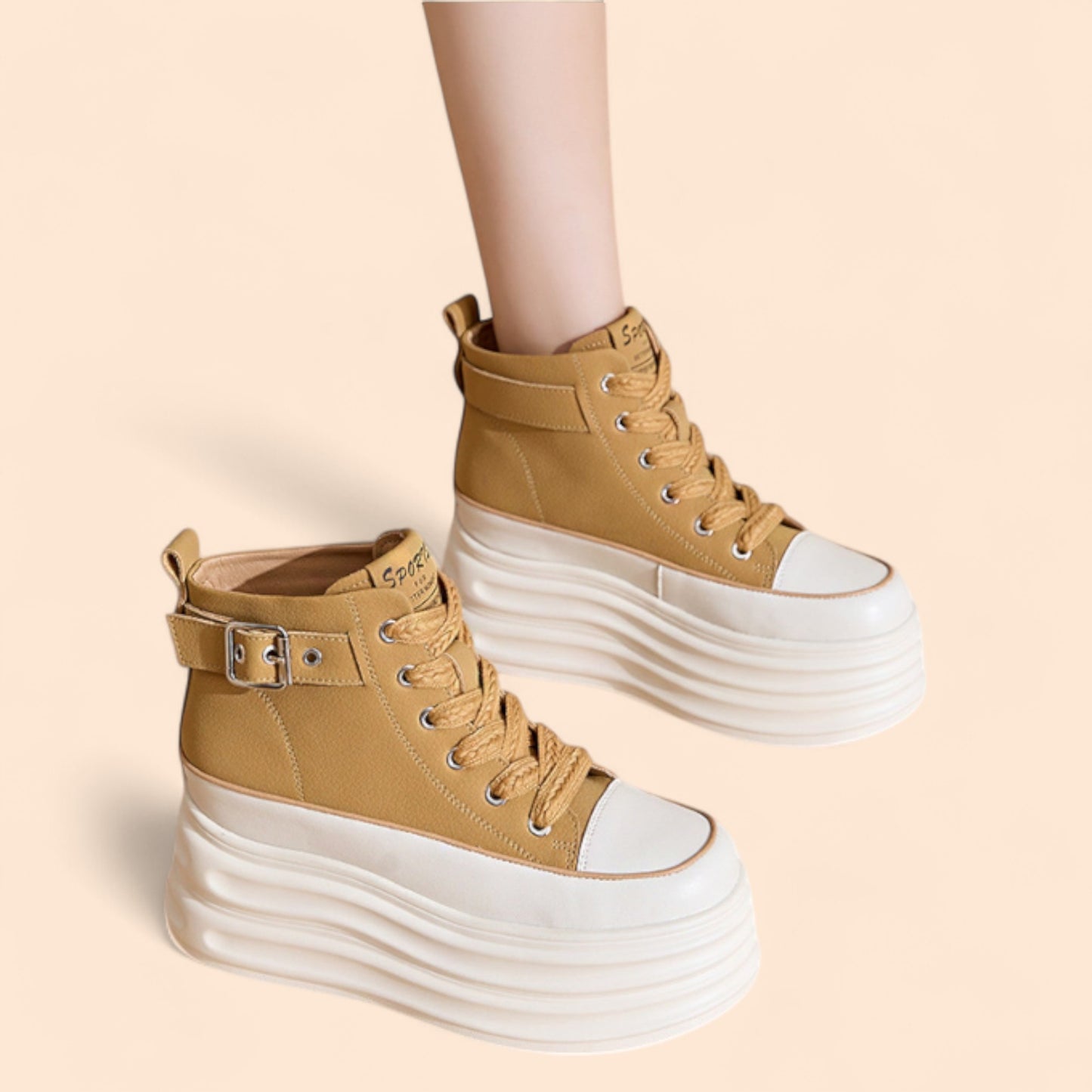Zapatillas Beige Plataforma Eclipse