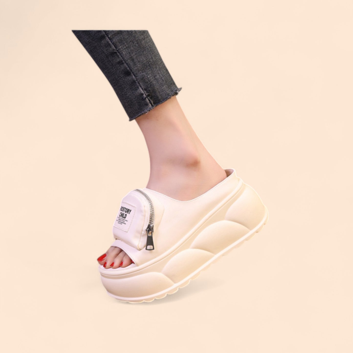 Chanclas Blancas Plataforma Urbana Zip