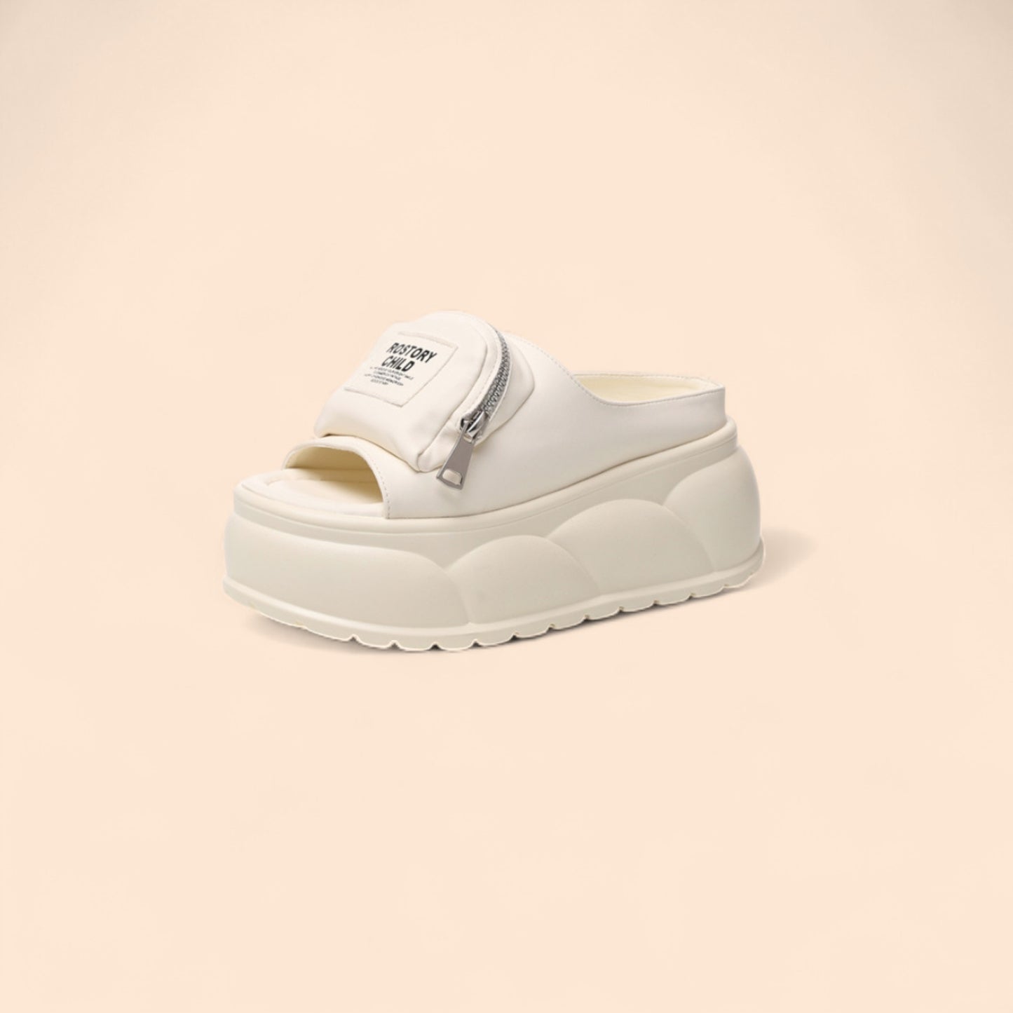 Chanclas Blancas Plataforma Urbana Zip