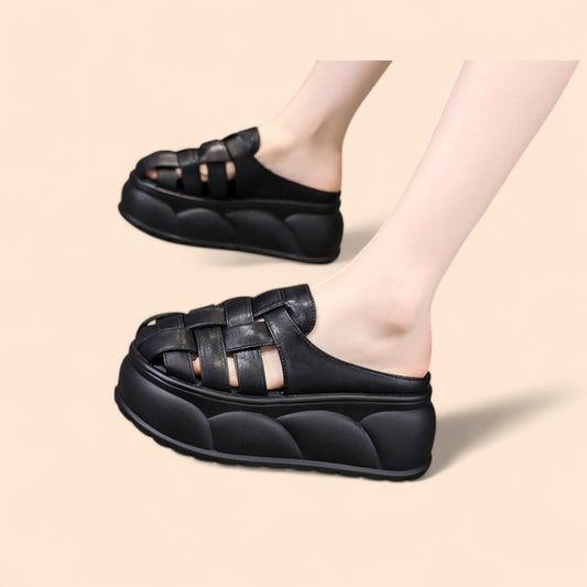 Chanclas Negras Plataforma Formentera