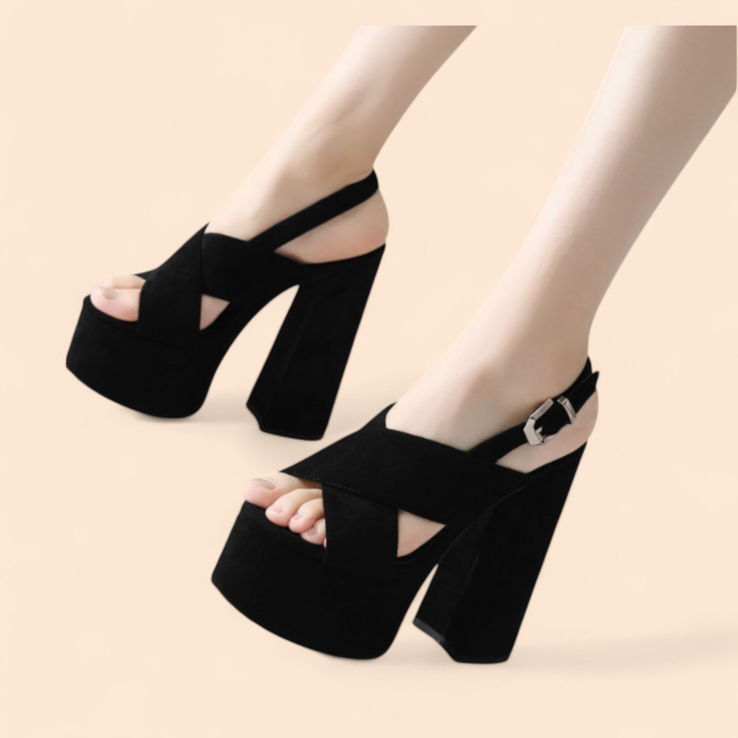 Sandalias Negras Plataforma Luna Negra