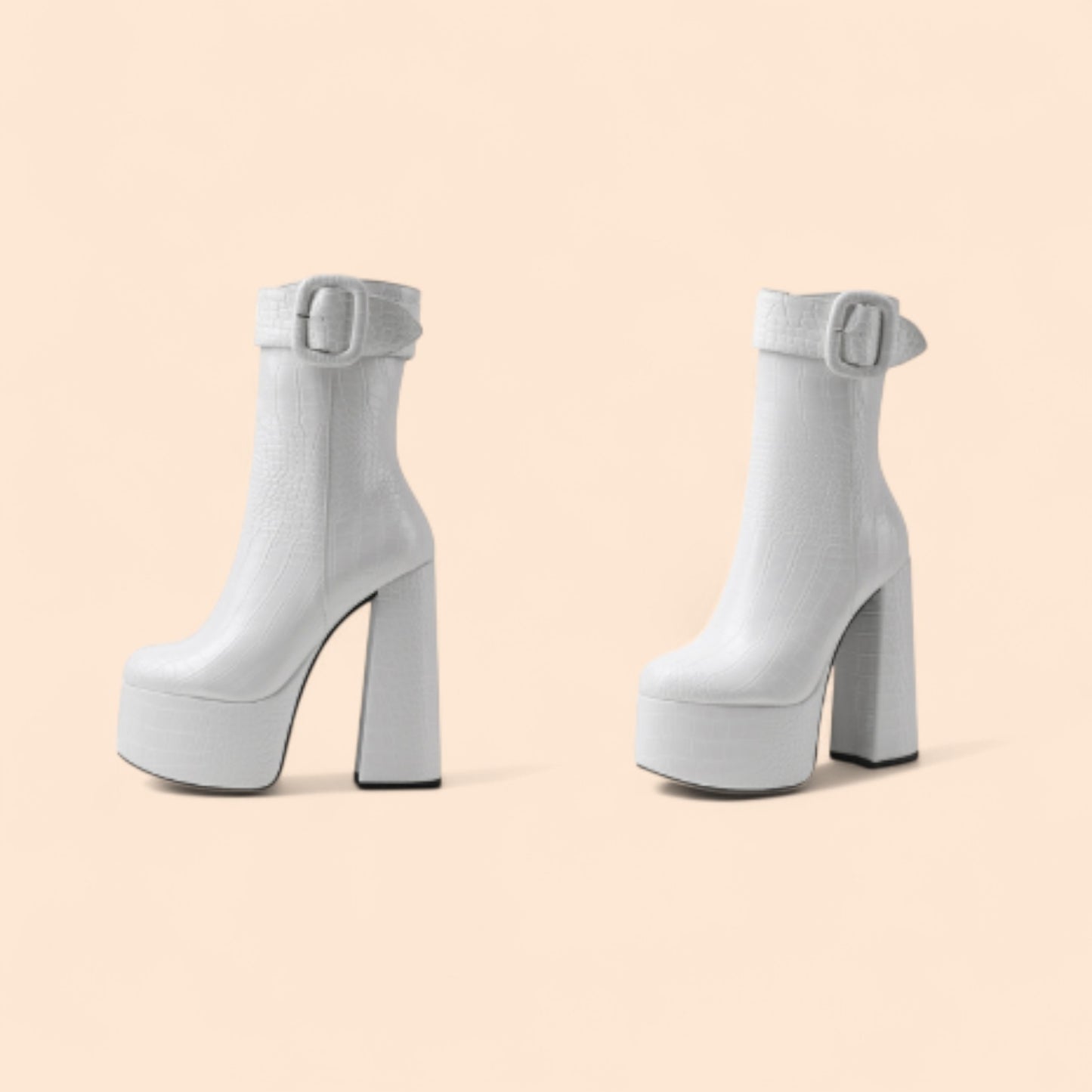 Botines Blancos Plataforma Reina Salvaje