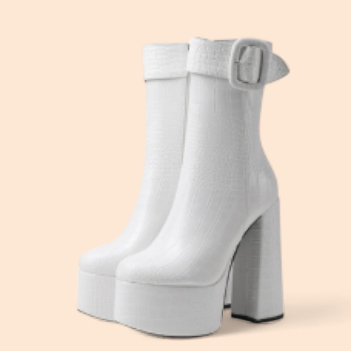 Botines Blancos Plataforma Reina Salvaje